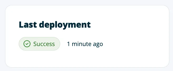 The build & deployment success